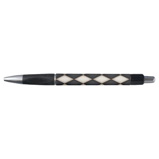 Black & White Harlequin Diamond Check Pattern (Front)