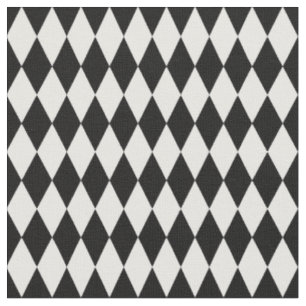Black & White Harlequin Diamonds Fabric