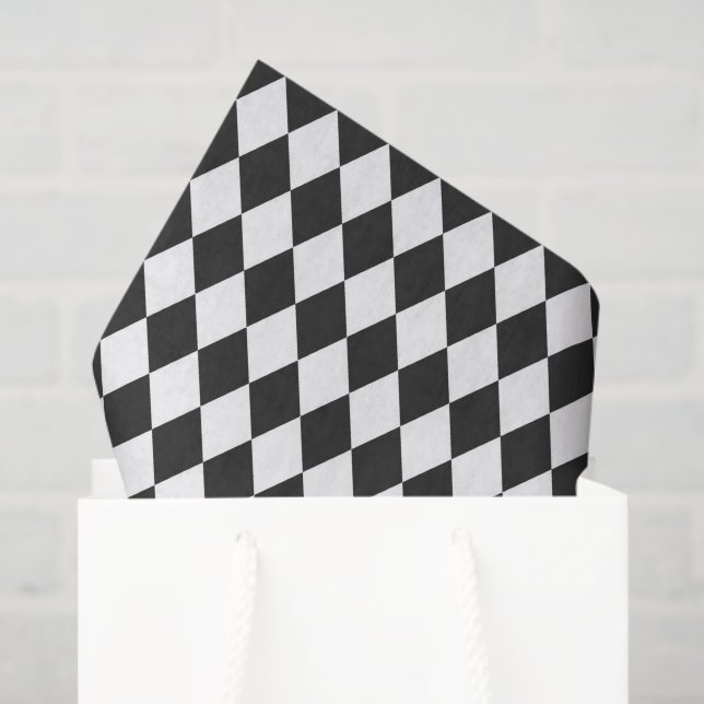 Black & White Harlequin Diamonds Tissue Paper (Gift Bag)
