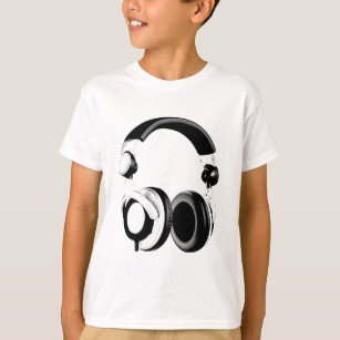 Black & White Headphone Artwork T-Shirt