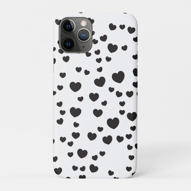 Black & White Heart Pattern art Case-Mate iPhone Case (Back)