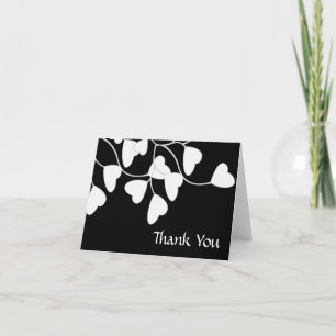 Black White Heart Thank You Card
