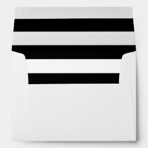 Black   White Horizontal Stripes Liner Envelope