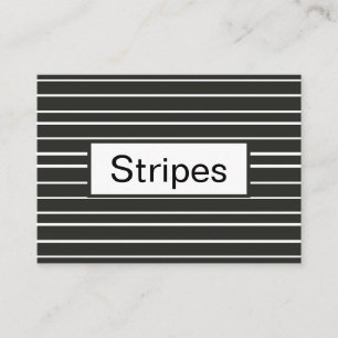 Black White Horizontal Stripes Minimalist Decor Business Card