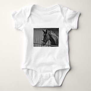 Black White Horse - Animal Photography Art Baby Bodysuit