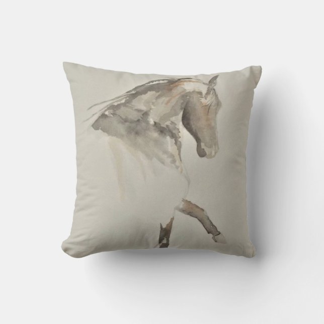 Black & White Horse Cushion (Front)