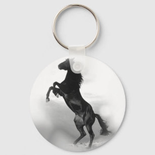 Black White Horse Key Ring