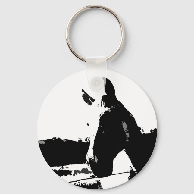 Black & White Horse Key Ring (Front)