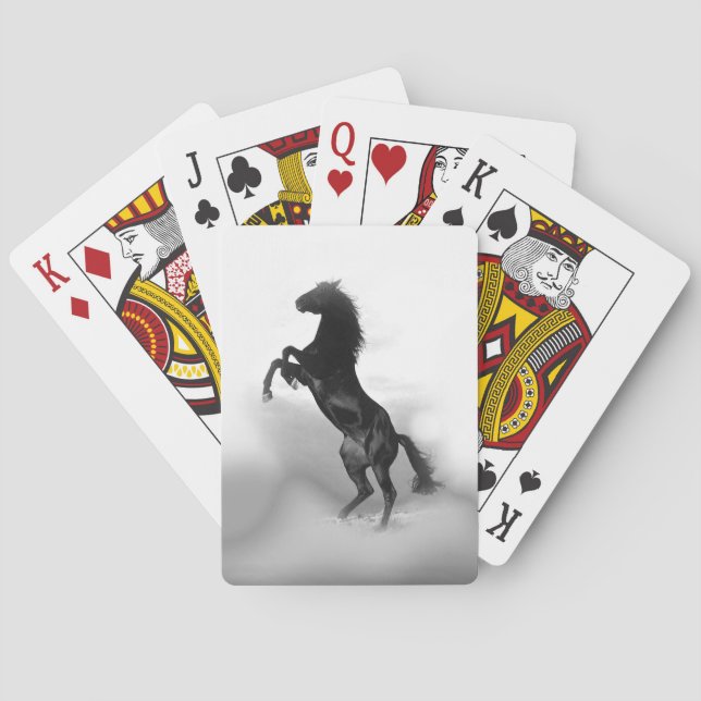Black White Horse Playing Cards (Back)
