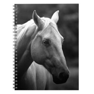 Black White Horse Spiral Notebook