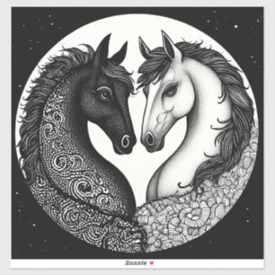 🐎 Black White Horses Gift For Animal Lover 🎁