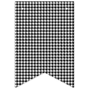 Black White Houndstooth Check Tissue Bunting
