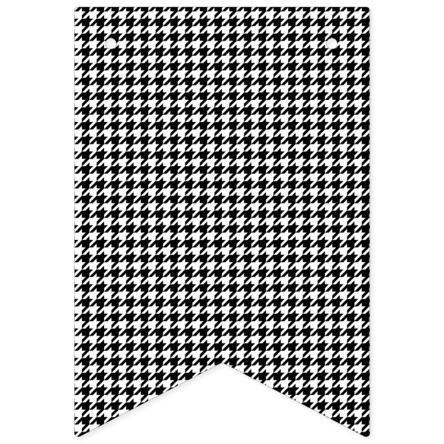 Black White Houndstooth Check Tissue Bunting (First Flag)