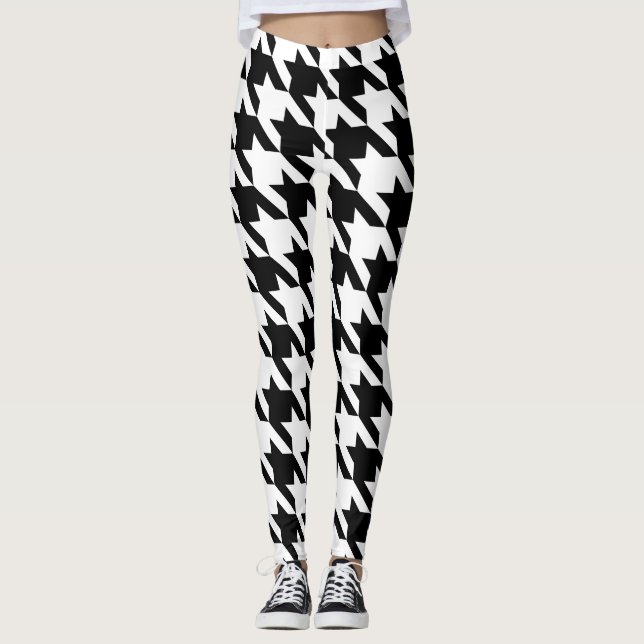 black white houndstooth leggings (Front)