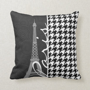 Black & White Houndstooth; Paris Cushion
