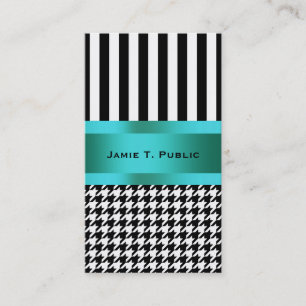 Black & White Houndstooth Pattern Business Card