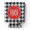 Black White Houndstooth Red 3 Init Vine Monogram
