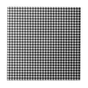 Black White Houndstooth Tissue Abstract Figures Tile