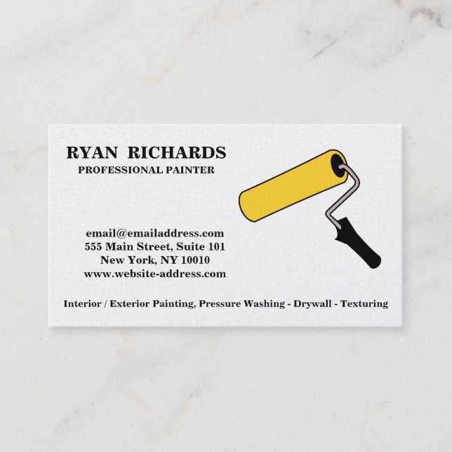 Black & White House Painting Business Card (Front)