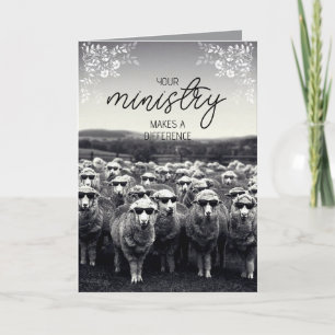 Black & White Humorous Pastor Appreciation Card