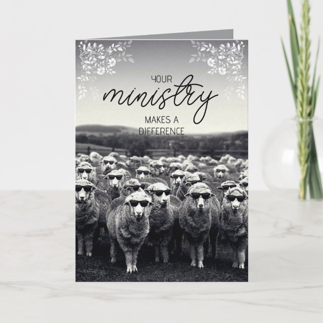 Black & White Humourous Pastor Appreciation Card (Front)