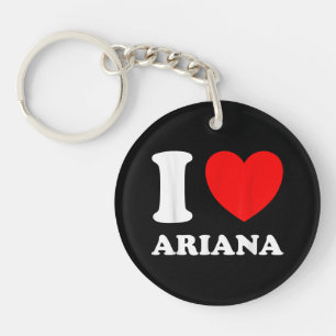 Black White I Love Ariana  Key Ring