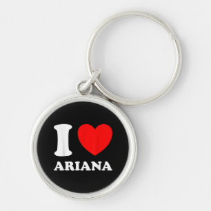 Black White I Love Ariana  Key Ring