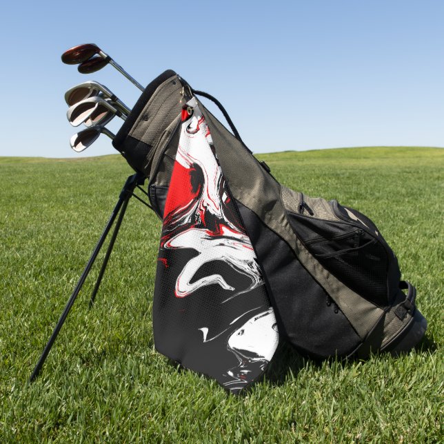 Black White In Arrears  Golf Towel (Green)