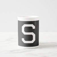 Black & White Initial Letter Monogrammed Plain