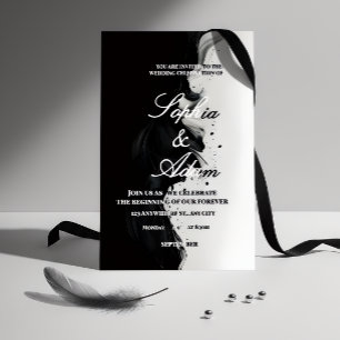 Black & White Ink Art Wedding Invitation