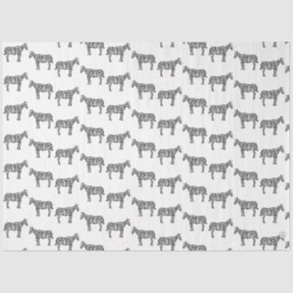 Black White Ink Zebra Safari Zoo Animal Wildlife Tissue Paper