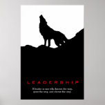 Black White Inspirational Leadership Wolf Pop Art Poster<br><div class="desc">Wolves Digital Artwork - Wolf Silhouette Computer Animal Art - College Wild Animals Computer Images</div>