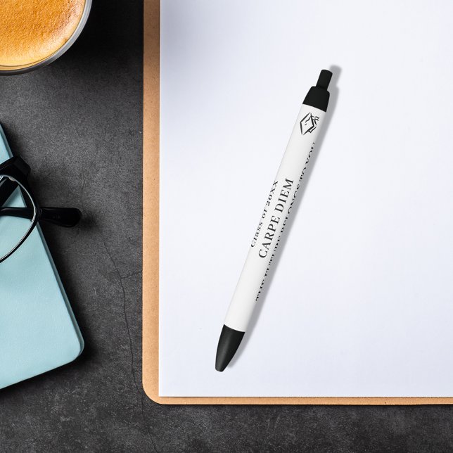 Black white inspirational quote graduation ink pen (Creator Uploaded)