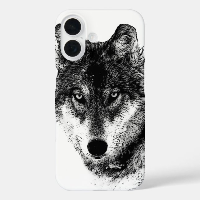 Black White Inspirational Wolf Eyes Case-Mate iPhone Case (Back)