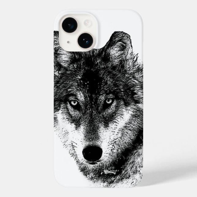 Black White Inspirational Wolf Eyes Case-Mate iPhone Case (Back)