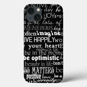Black White Inspirational Words iPhone 13 Case