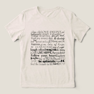 Black White Inspirational Words Christmas Tri-Blend Shirt