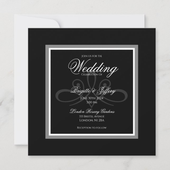 Black & white invitation (Front)