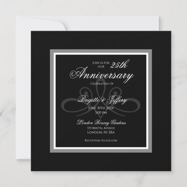 Black & white invitation (Front)