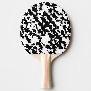Black White Irregular Abstract Pattern Ping Pong Paddle