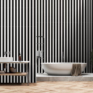Black White Ivory Stripes Minimalist Wallpaper