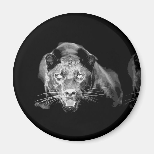 Black & White Jaguar -Wild Cats Magnet (Front)
