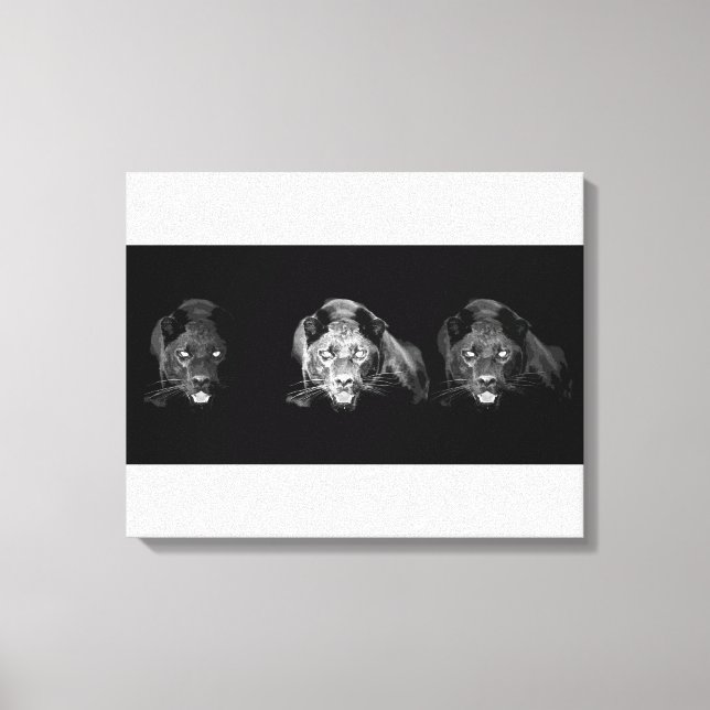Black & White Jaguar Wrapped Canvas (Front)