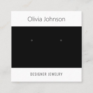 Black White Jewellery Earring Display Business Car Square Business Card