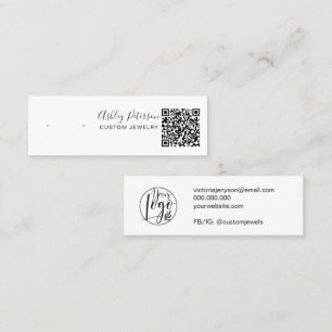 Black white jewellery earring display qr code mini business card