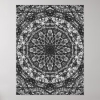 black white kaleidoscope pattern