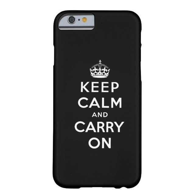 Black White Keep Calm and Carry On iPhone 6 case (Back)