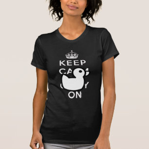 Black White Keep Calm Rubber Duck Humour Shirt