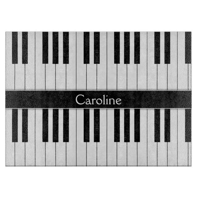 Black White Keyboard Cutting Board (Front)