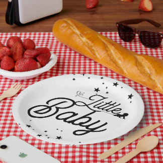 Black & White Kids Paper Plates